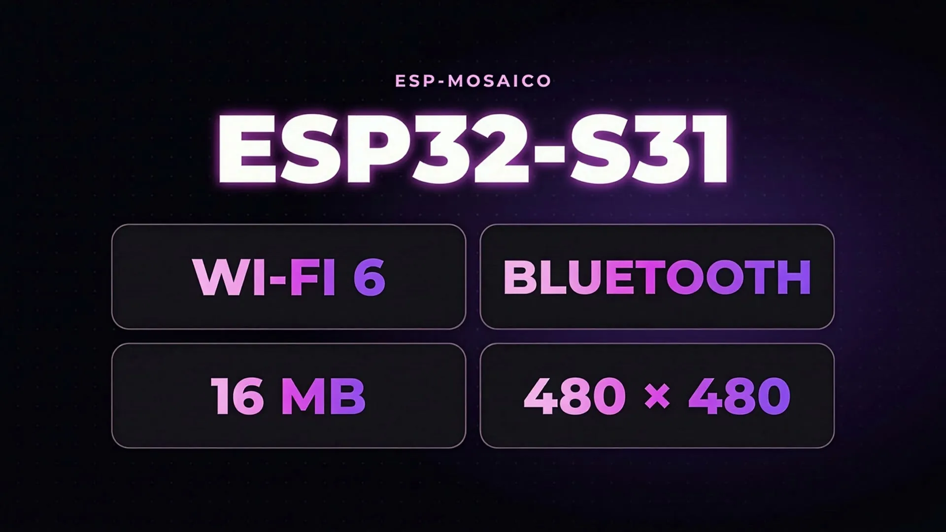 ESP32-S31 specs: Wi-Fi 6, Bluetooth, 16 MB, 480 x 480